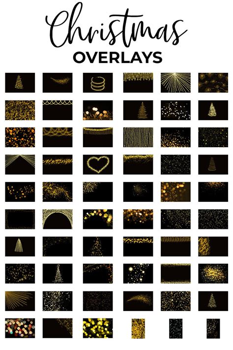 Christmas Overlays Photoshop Overlays Photo Overlays Bokeh Etsy