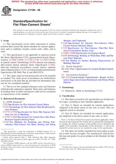 Astm C Standard Specification For Flat Fiber Cement Sheets