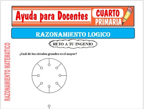 Razonamiento L Gico Para Cuarto De Primaria Ayuda Para Docentes