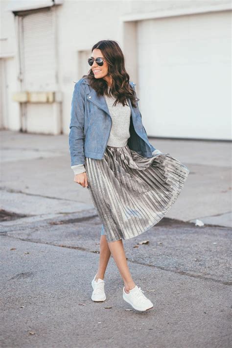 Pleated Skirt Outfit With Sneakers Outfit With Pleated Skirts