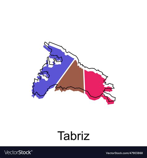 Tabriz city of iran map Royalty Free Vector Image