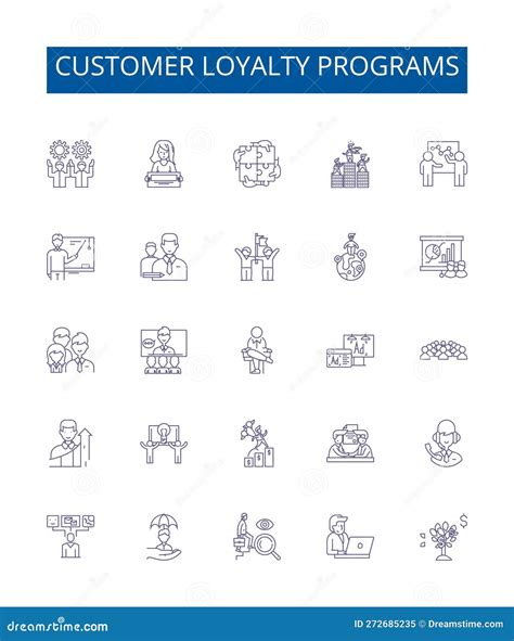 Customer Loyalty Programs Line Icons Signs Set Design Collection Of