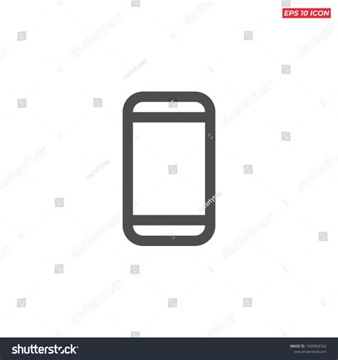 Smartphone Phone Icon Line Outline Black Stock Vector (Royalty Free ...