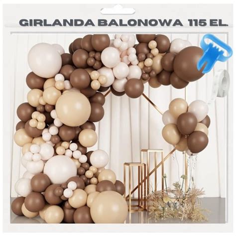 GIRLANDA BALONOWA BOHO ZESTAW BALONY URODZINOWE DEKORACJA BRĄZ WESELE