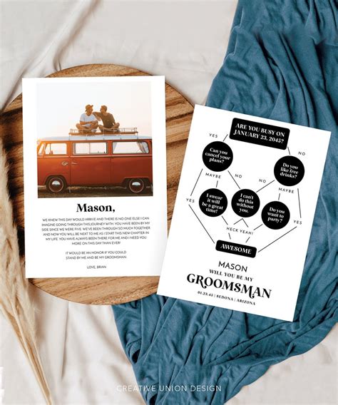 Funny Groomsman Proposal Card Template, Printable Flowchart Groomsmen ...