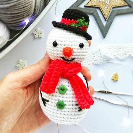 Kerst Sneeuwman Met Hoed Pdf Amigurumi Patroon