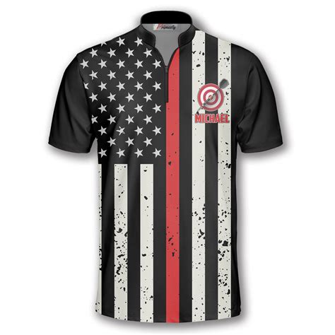 Skull Flag Red Line Custom Darts Jerseys For Men Primesty