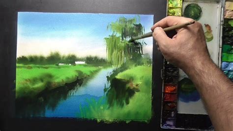 How To Paint Landscape In Watercolor Painting Demo By Javid Tabatabaei