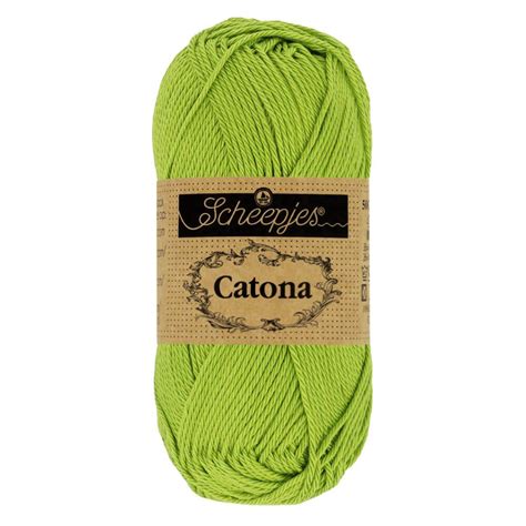 Catona Vert kiwi fil coton à tricoter crocheter 50g pour les