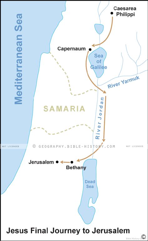 Jesus Final Journey To Jerusalem Map