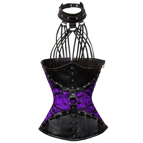 Purple Halter Steel Boned Underbust Corset Plus Size Corsets And