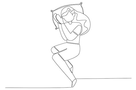 Premium Vector A Sleeping Woman Curled Up Sleep Oneline Drawing