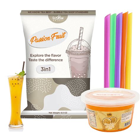 Fusion Select Ultimate Passion Fruit Bubble Tea Diy Kit 3 In 1 Bubble Tea Powder Flavored