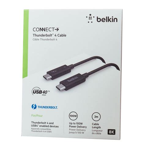 Belkin Connect Thunderbolt 4 連接線 20m 黑色 兼容 Usb4平行進口 蝦皮購物