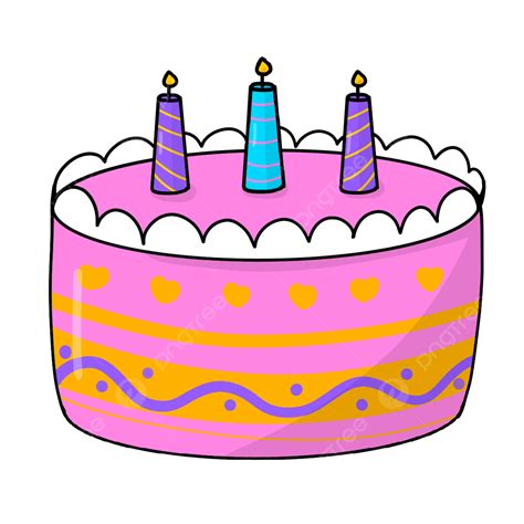 Pink Birthday Cake Clipart PNG Images, Pink Delicious Cake Cartoon ...