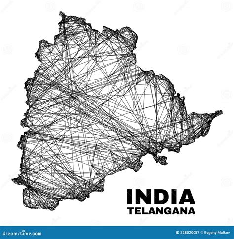 Mapa Do Estado Da Telangana De Malha Irregular Eclosão Ilustração