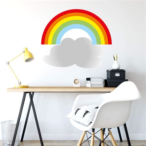 Wandtattoo Regenbogen mit Wolke Deko für Kinderzimmer wall art de