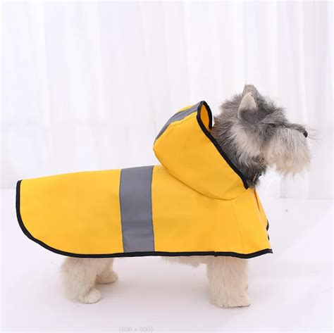 Lm0005k New Product Dog Raincoat Reflective Strip Waterproof Hooded Big