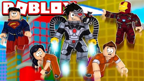 SUPER HERÓIS SALVARAM A CIDADE Roblox Mad City YouTube