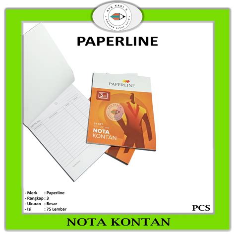 Jual PAPERLINE Buku Nota Kontan Besar 3 Ply 1 PCS Shopee Indonesia