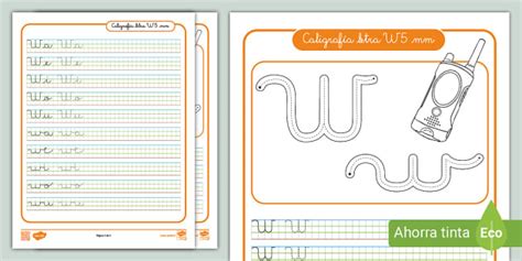 Hoja De Trabajo Caligraf A Mm Letra W Teacher Made