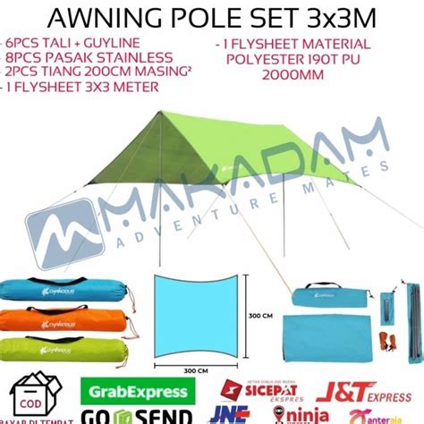 Jual Tiang Flysheet Awning Pole Set Camping Chanodug Shopee Indonesia