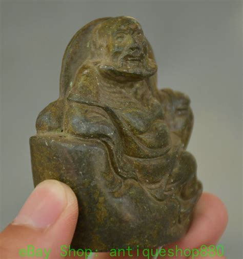 2 Old Pure Bronze Rohan Lohan Arhat Damo Bodhidharma Seal Stamp