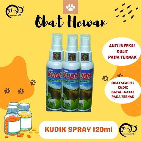 Kudix Spray Ml Anti Infeksi Kulit Kambing Sapi Kuda Ternak