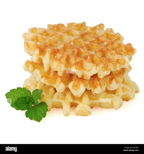 Pile Of Sweet Waffles Stock Photo Alamy