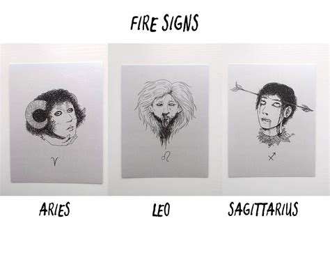 Horrorscopes Horror Zodiac Signs Mini Art Prints - Etsy