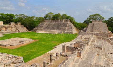 Mayan Pyramids In Edzna Campeche Mexico Iii Stock Photo Image Of