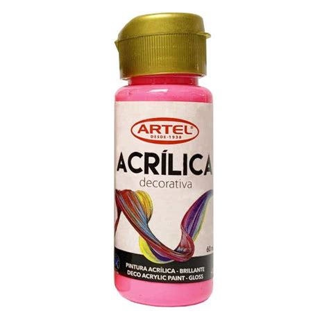 Pintura Acrílica Decorativa Neón Rosado 60ml Artel Nacional Librería