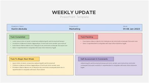 Weekly Update PowerPoint Template | Powerpoint templates, Templates ...