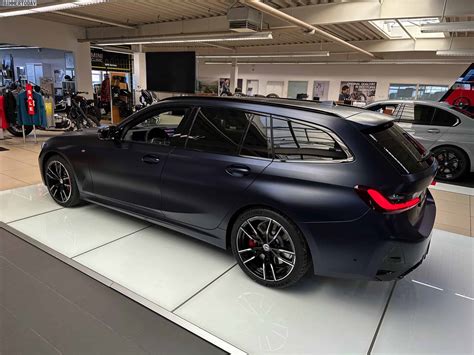 2023 Bmw M340i Touring Spotted At Dealer With Frozen Tanzanite Blue Individual Paint