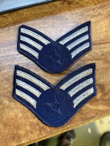 Us Air Force Buck Sergeant Rank Patch Insignia E 4 E4 Vtg Chevron 4