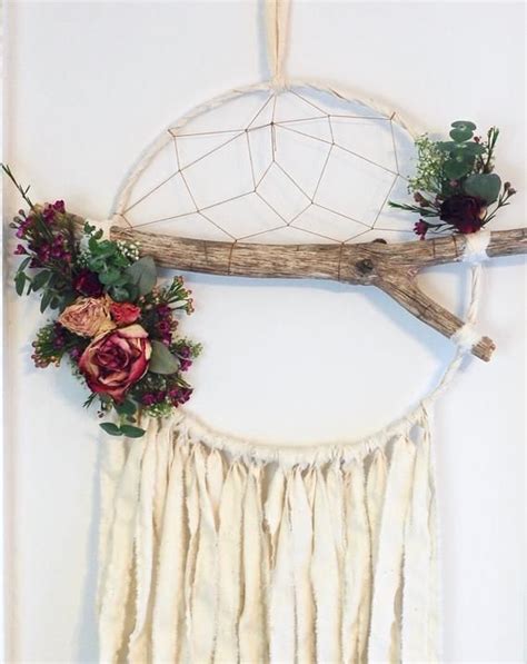 Boho Dreamcatcher Floral Dream Catcher Driftwood Dream Etsy