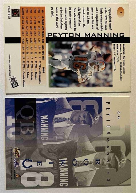 Sportlots Auctions Peyton Manning Rookie Cards