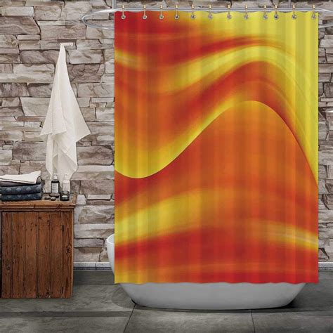 Amazon Burnt Orange Fabric Shower Curtain Digital With Different