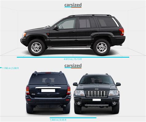 Jeep Grand Cherokee 1998 2005 Dimensions Rear View