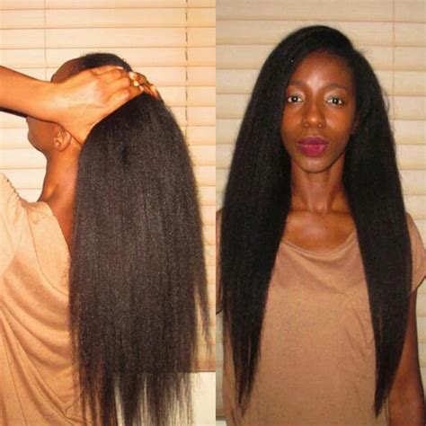 Kinky Straight Mongolian Virgin Hair Bundles Coarse Yaki Human Hair