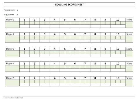 Bowling Score Sheet Free Printable Printable Templates