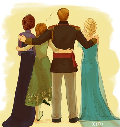 Anna and Elsa with their parents - Frozen Fan Art (37502415) - Fanpop