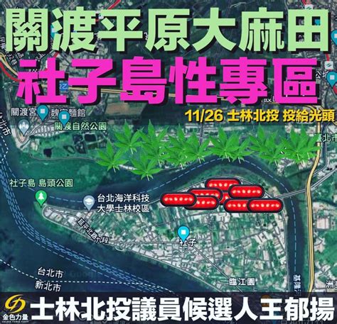 關渡平原大麻田and社子島性專區 金色力量士林北投王郁揚衝刺年輕小眾選票 雙北市速報站