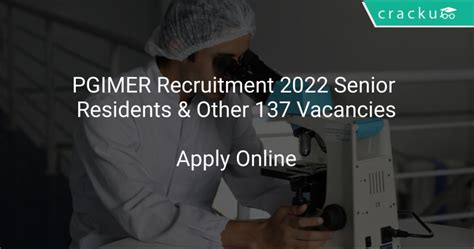 PGIMER Recruitment 2022 Senior Residents Other 137 Vacancies Latest