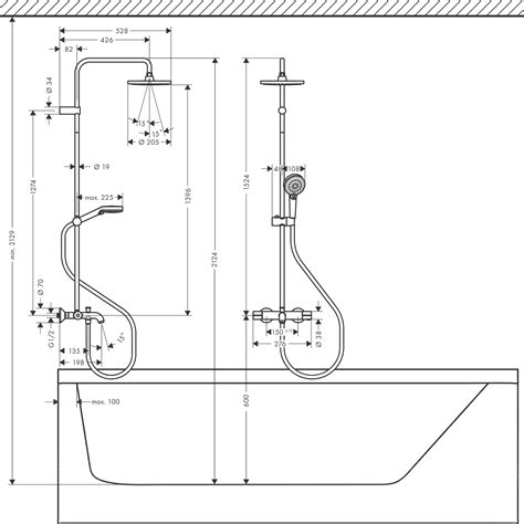 Hansgrohe Shower Pipes Vernis Blend 1 Spray Mode Item No 26274000