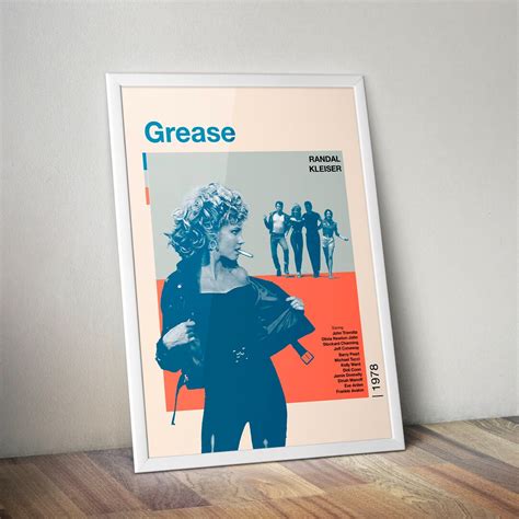 Grease Poster Grease Movie Retro Movie Movie Print High Quality Olivia Newton John John Travolta ...