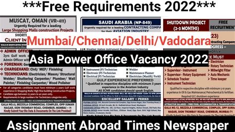 Asia Power Job Vacancy Client Interview Mumbai Assignment Abroad