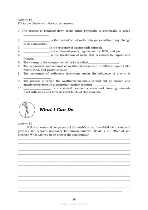 Earth And Life Science Module Exogenic Processes Shs Modules