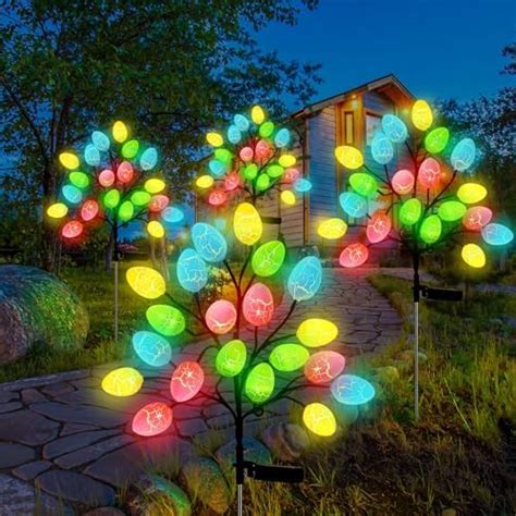 Amazon Windpnn Upgraded 8 Pack Solar Easter Egg Stake Lights For