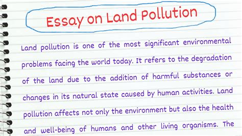 Essay On Land Pollution In English Essay On Soil Pollution In English